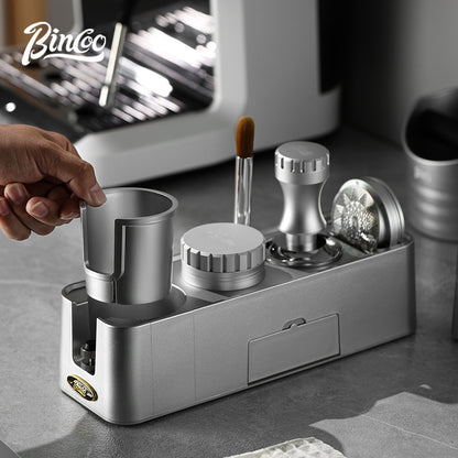 BINCOO Espresso Coffee Tamping Base Set Distribution Tool & Tamper 3-Piece Kit Full Set of Espresso Machine Storage Tools 51MM/58MM