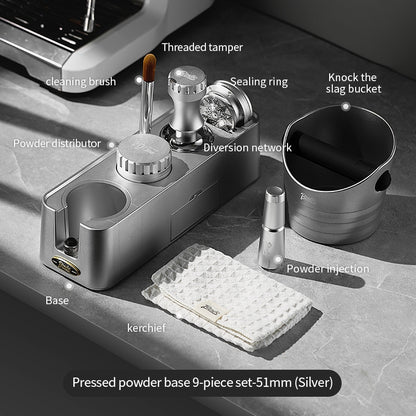 BINCOO Espresso Coffee Tamping Base Set Distribution Tool & Tamper 3-Piece Kit Full Set of Espresso Machine Storage Tools 51MM/58MM