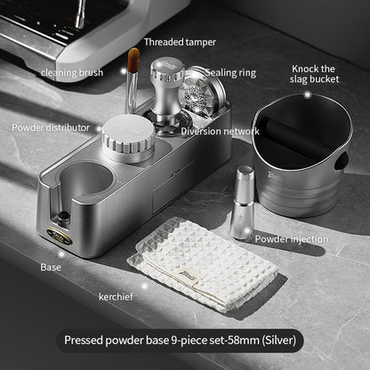 BINCOO Espresso Coffee Tamping Base Set Distribution Tool & Tamper 3-Piece Kit Full Set of Espresso Machine Storage Tools 51MM/58MM