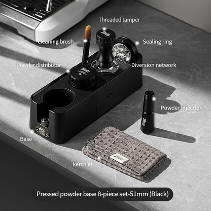 BINCOO Espresso Coffee Tamping Base Set Distribution Tool & Tamper 3-Piece Kit Full Set of Espresso Machine Storage Tools 51MM/58MM