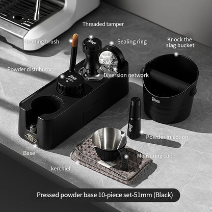 BINCOO Espresso Coffee Tamping Base Set Distribution Tool & Tamper 3-Piece Kit Full Set of Espresso Machine Storage Tools 51MM/58MM