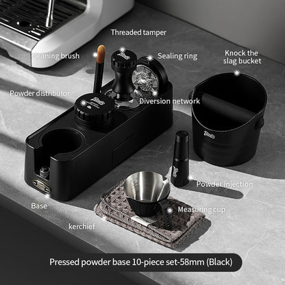 BINCOO Espresso Coffee Tamping Base Set Distribution Tool & Tamper 3-Piece Kit Full Set of Espresso Machine Storage Tools 51MM/58MM
