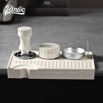 BINCOO Coffee Tamping Mat Bar Non-slip Mat Coffee Tamper & Distributor Set Coffee Storage Mat Utensil Kit