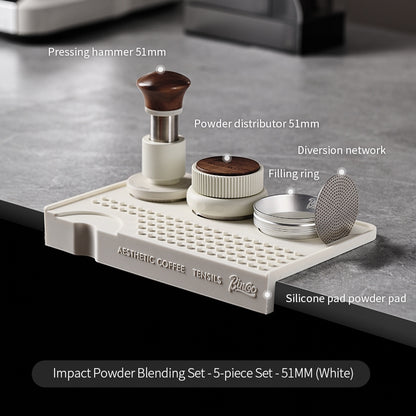 BINCOO Coffee Tamping Mat Bar Non-slip Mat Coffee Tamper & Distributor Set Coffee Storage Mat Utensil Kit
