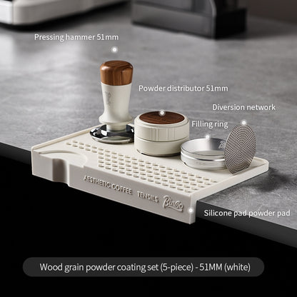 BINCOO Coffee Tamping Mat Bar Non-slip Mat Coffee Tamper & Distributor Set Coffee Storage Mat Utensil Kit