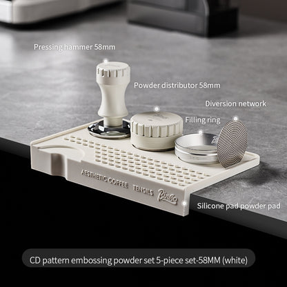 BINCOO Coffee Tamping Mat Bar Non-slip Mat Coffee Tamper & Distributor Set Coffee Storage Mat Utensil Kit