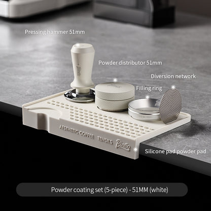 BINCOO Coffee Tamping Mat Bar Non-slip Mat Coffee Tamper & Distributor Set Coffee Storage Mat Utensil Kit