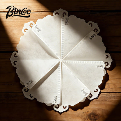 BINCOO V-Shaped Coffee Filter Paper Pour Over Coffee Filter Tool V60 Dripper Filter Paper Round & Fan Shaped