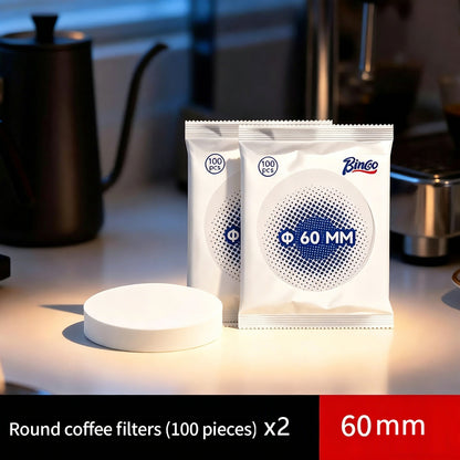 BINCOO V-Shaped Coffee Filter Paper Pour Over Coffee Filter Tool V60 Dripper Filter Paper Round & Fan Shaped