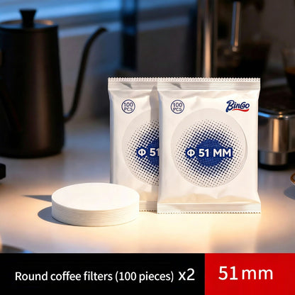 BINCOO V-Shaped Coffee Filter Paper Pour Over Coffee Filter Tool V60 Dripper Filter Paper Round & Fan Shaped