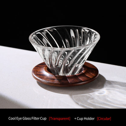 BINCOO V60 Hand Drip Coffee Dripper Glass Extraction Filter Cup Glass Coffee Server 3-Piece Set