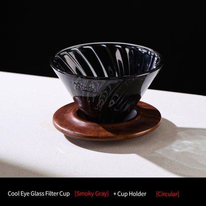 BINCOO V60 Hand Drip Coffee Dripper Glass Extraction Filter Cup Glass Coffee Server 3-Piece Set