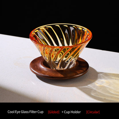 BINCOO V60 Hand Drip Coffee Dripper Glass Extraction Filter Cup Glass Coffee Server 3-Piece Set