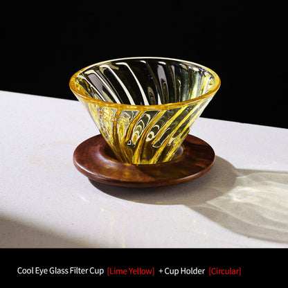 BINCOO V60 Hand Drip Coffee Dripper Glass Extraction Filter Cup Glass Coffee Server 3-Piece Set