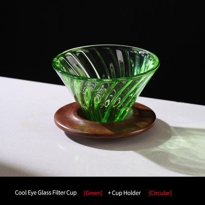 BINCOO V60 Hand Drip Coffee Dripper Glass Extraction Filter Cup Glass Coffee Server 3-Piece Set