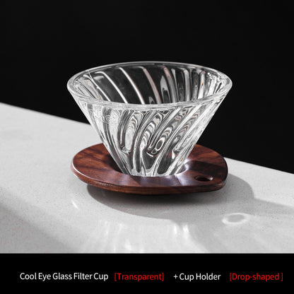 BINCOO V60 Hand Drip Coffee Dripper Glass Extraction Filter Cup Glass Coffee Server 3-Piece Set