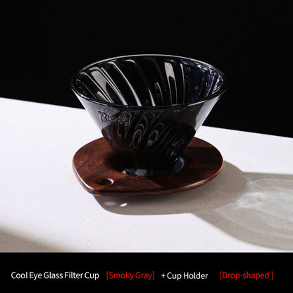 BINCOO V60 Hand Drip Coffee Dripper Glass Extraction Filter Cup Glass Coffee Server 3-Piece Set