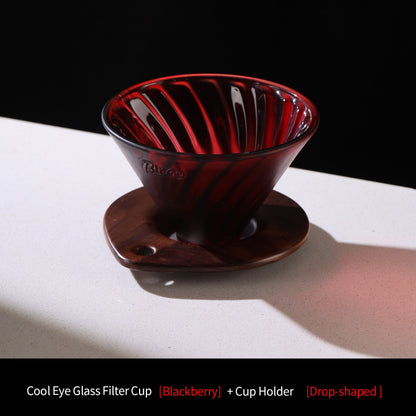 BINCOO V60 Hand Drip Coffee Dripper Glass Extraction Filter Cup Glass Coffee Server 3-Piece Set