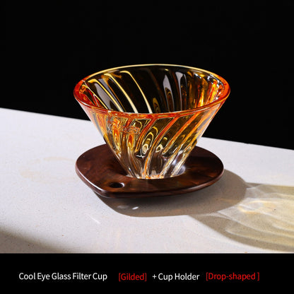 BINCOO V60 Hand Drip Coffee Dripper Glass Extraction Filter Cup Glass Coffee Server 3-Piece Set