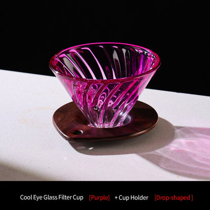 BINCOO V60 Hand Drip Coffee Dripper Glass Extraction Filter Cup Glass Coffee Server 3-Piece Set