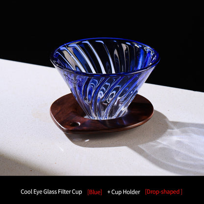 BINCOO V60 Hand Drip Coffee Dripper Glass Extraction Filter Cup Glass Coffee Server 3-Piece Set