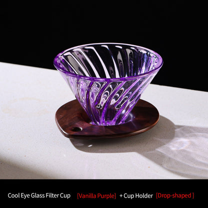 BINCOO V60 Hand Drip Coffee Dripper Glass Extraction Filter Cup Glass Coffee Server 3-Piece Set