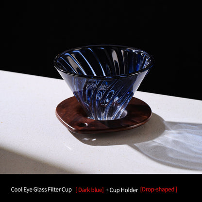 BINCOO V60 Hand Drip Coffee Dripper Glass Extraction Filter Cup Glass Coffee Server 3-Piece Set