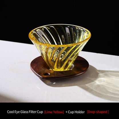 BINCOO V60 Hand Drip Coffee Dripper Glass Extraction Filter Cup Glass Coffee Server 3-Piece Set