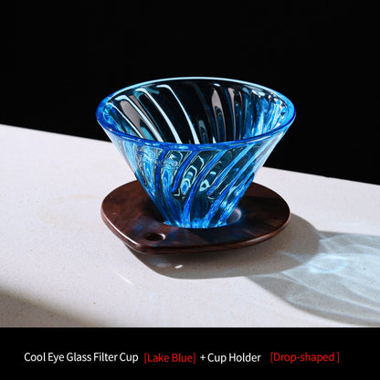 BINCOO V60 Hand Drip Coffee Dripper Glass Extraction Filter Cup Glass Coffee Server 3-Piece Set