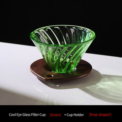 BINCOO V60 Hand Drip Coffee Dripper Glass Extraction Filter Cup Glass Coffee Server 3-Piece Set