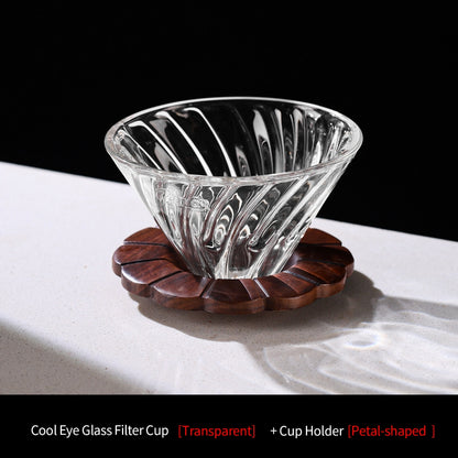 BINCOO V60 Hand Drip Coffee Dripper Glass Extraction Filter Cup Glass Coffee Server 3-Piece Set