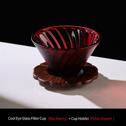 BINCOO V60 Hand Drip Coffee Dripper Glass Extraction Filter Cup Glass Coffee Server 3-Piece Set