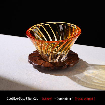 BINCOO V60 Hand Drip Coffee Dripper Glass Extraction Filter Cup Glass Coffee Server 3-Piece Set