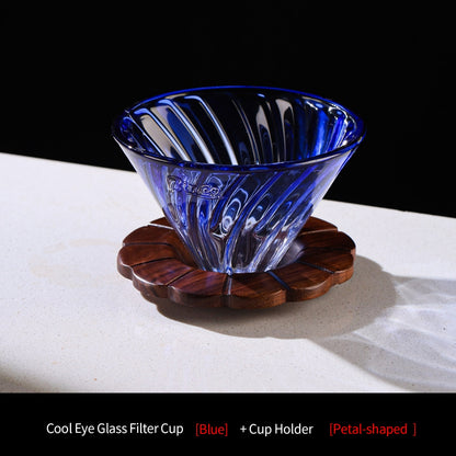 BINCOO V60 Hand Drip Coffee Dripper Glass Extraction Filter Cup Glass Coffee Server 3-Piece Set