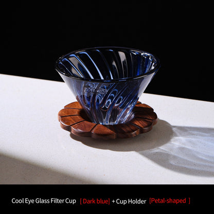 BINCOO V60 Hand Drip Coffee Dripper Glass Extraction Filter Cup Glass Coffee Server 3-Piece Set