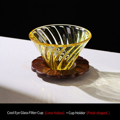 BINCOO V60 Hand Drip Coffee Dripper Glass Extraction Filter Cup Glass Coffee Server 3-Piece Set