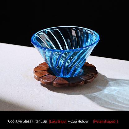 BINCOO V60 Hand Drip Coffee Dripper Glass Extraction Filter Cup Glass Coffee Server 3-Piece Set
