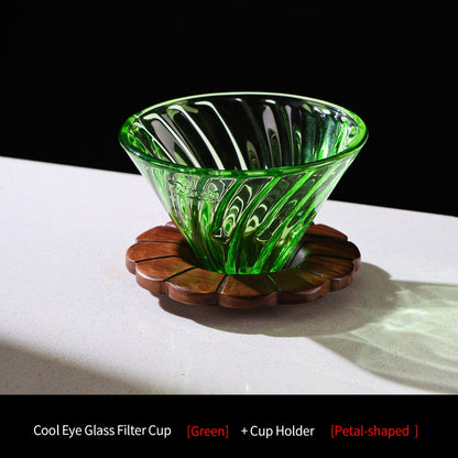 BINCOO V60 Hand Drip Coffee Dripper Glass Extraction Filter Cup Glass Coffee Server 3-Piece Set
