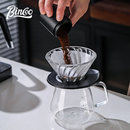 BINCOO V60 Hand Drip Coffee Dripper Drip Coffee Server with Coffee Grinder Set Coffee Brewing Utensil Set