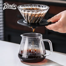BINCOO V60 Pour Over Coffee Glass Dripper Drip Filter Heat Resistant Glass Server Set 400ML
