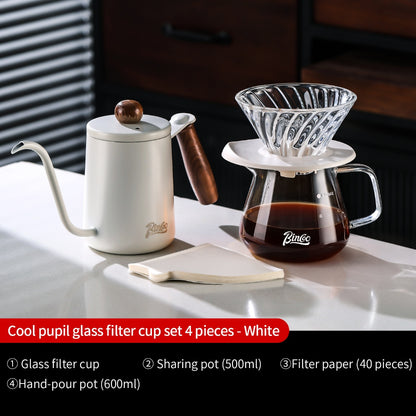BINCOO V60 Hand Drip Coffee Dripper Drip Coffee Server with Coffee Grinder Set Coffee Brewing Utensil Set