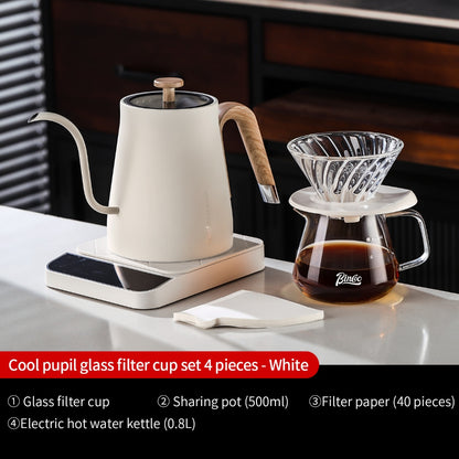 BINCOO V60 Hand Drip Coffee Dripper Drip Coffee Server with Coffee Grinder Set Coffee Brewing Utensil Set