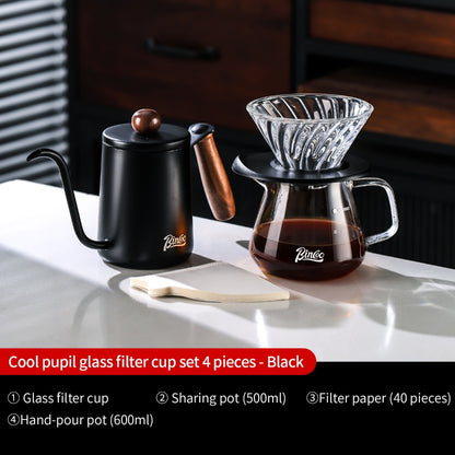BINCOO V60 Hand Drip Coffee Dripper Drip Coffee Server with Coffee Grinder Set Coffee Brewing Utensil Set