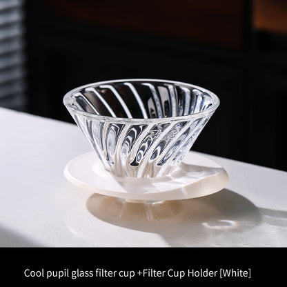 BINCOO V60 Pour Over Coffee Glass Dripper Drip Filter Heat Resistant Glass Server Set 400ML