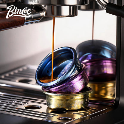 BINCOO Pure Titanium Powder Cup, Precision Integrated Espresso Machine Portafilter Accessory  58mm