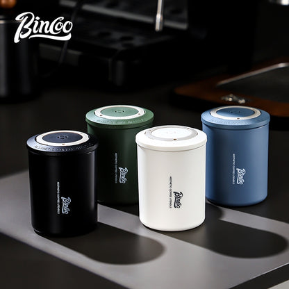 BINCOO Coffee Airtight Canister One-way Exhaust Vacuum Storage Jar Mini Portable Outdoor 260ML