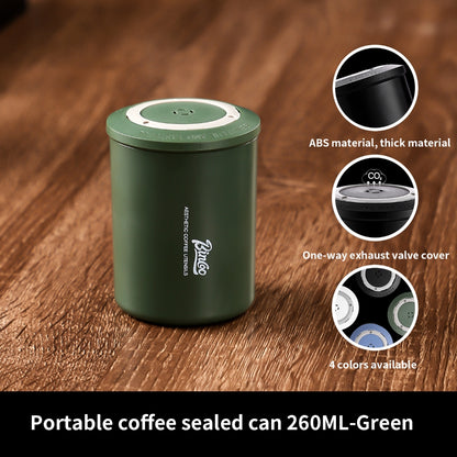 BINCOO Coffee Airtight Canister One-way Exhaust Vacuum Storage Jar Mini Portable Outdoor 260ML