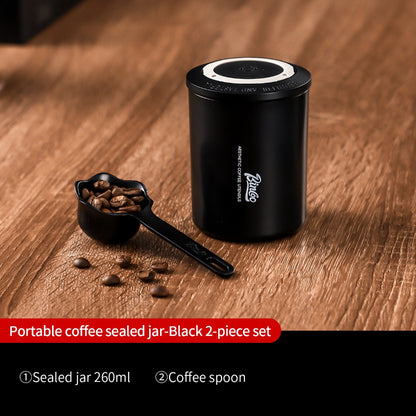 BINCOO Coffee Airtight Canister One-way Exhaust Vacuum Storage Jar Mini Portable Outdoor 260ML