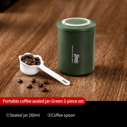 BINCOO Coffee Airtight Canister One-way Exhaust Vacuum Storage Jar Mini Portable Outdoor 260ML