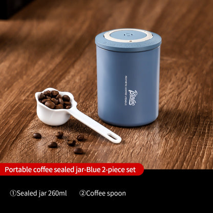 BINCOO Coffee Airtight Canister One-way Exhaust Vacuum Storage Jar Mini Portable Outdoor 260ML